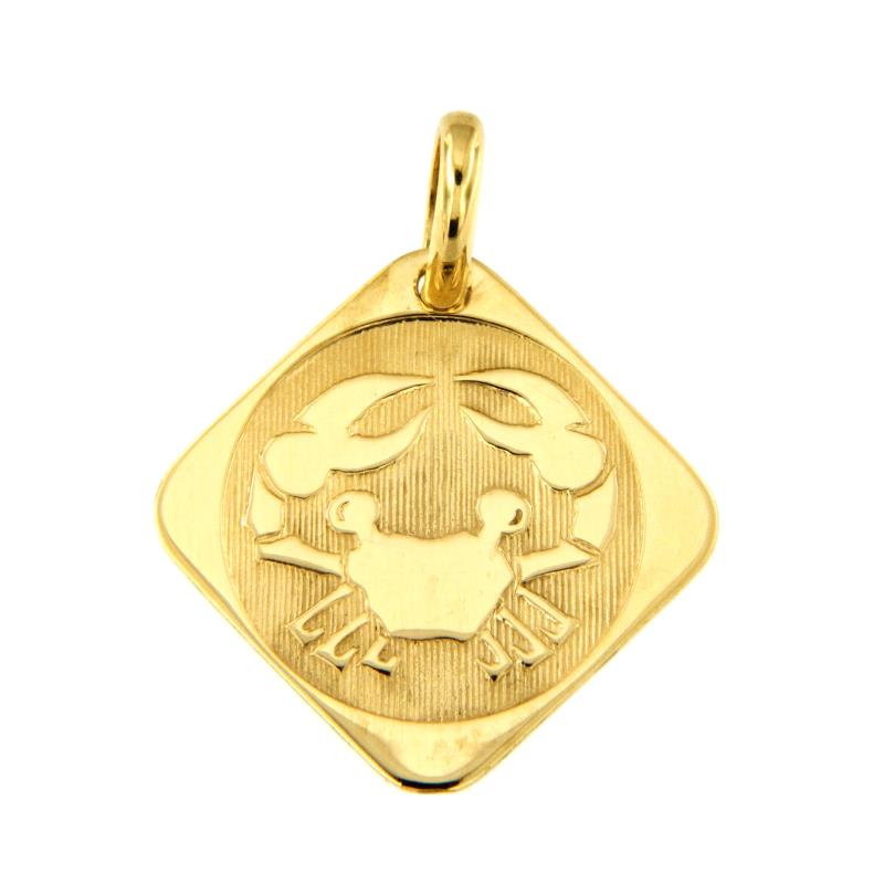 MEDAGLIETTA ORO GIALLO 750/1000 SEGNO ZODIACALE "CANCRO) - 