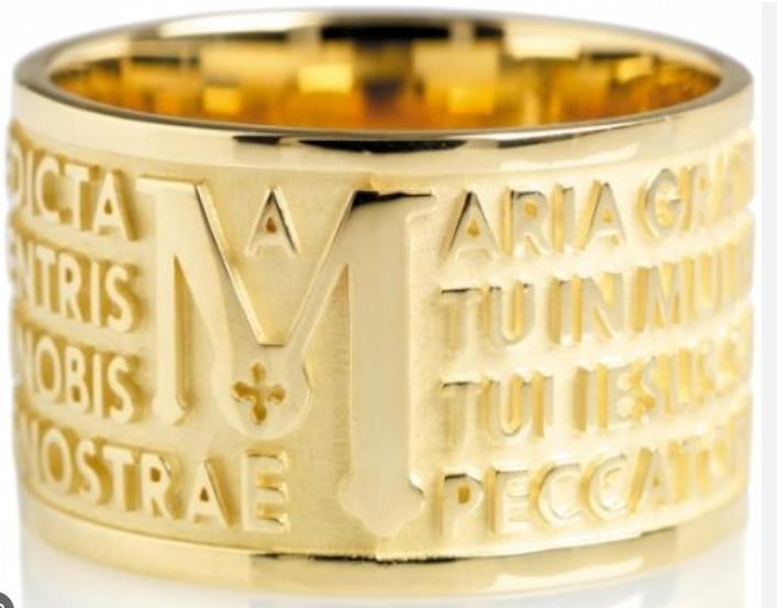 TUUM - ANELLO - ORO GIALLO 750/1000 - MOD. MARIA GRATIA PLENA - MIS. 20.5 (NO MESSA A MISURA) - TUUM