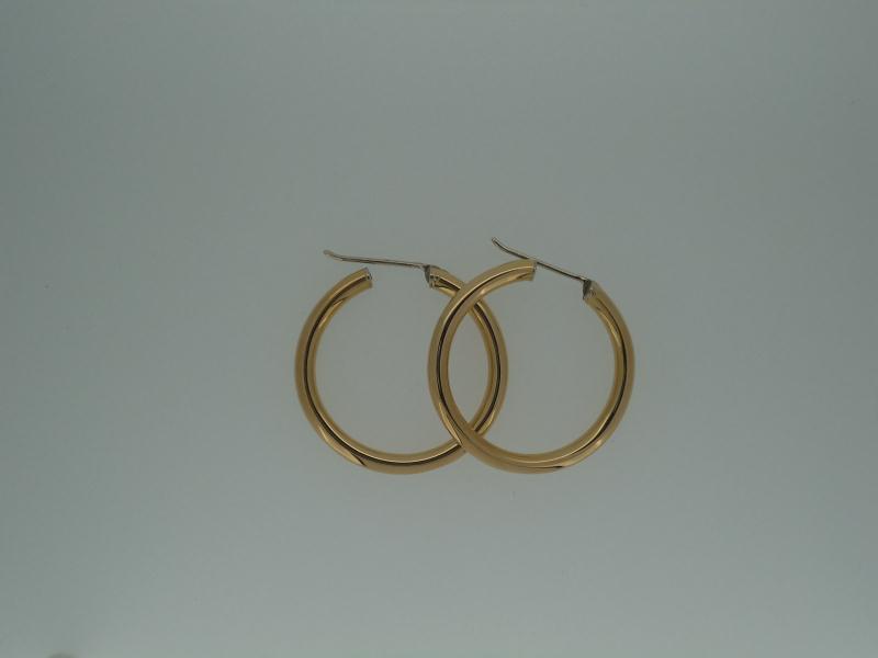 COPPIA ORECCHINI ORO G. 750/1000 CERCHIO DIAM. CM 3,5 - 