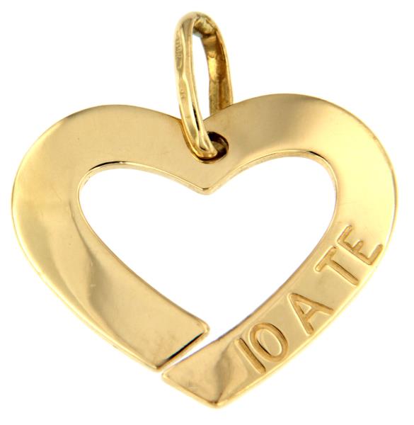 CIONDOLO ORO GIALLO 750/1000 CUORE "IO A TE" - 