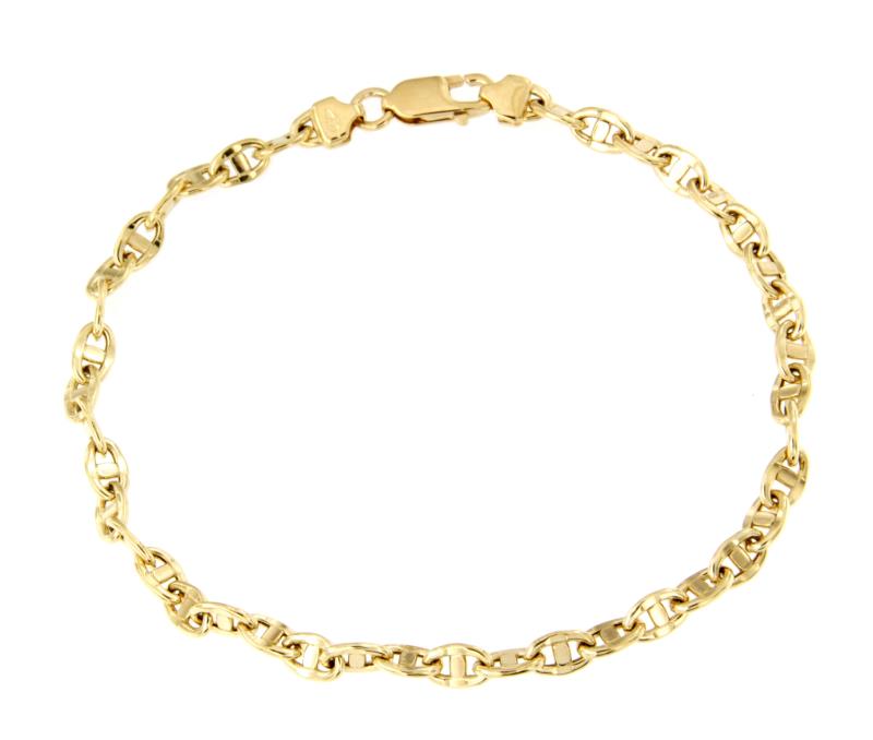 BRACCIALE ORO GIALLO 750/1000 MAGLIA TIPO FORZATINA CON TRAVERSINO - MIS. 21 - 