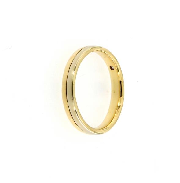 ANELLO IN DUE ORI 750\1000  CON DIAMANTE DA 0.05 CT COLORE H PUREZZA VS  MIS 21 - 