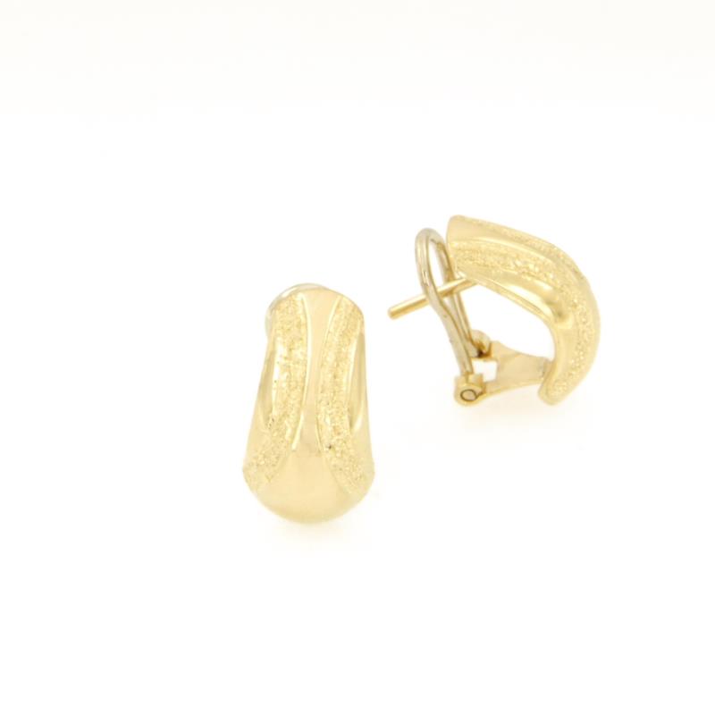 COPPIA ORECCHINI ORO GIALLO 750/1000 SEMI-DIAMANTATI A CLIP - 