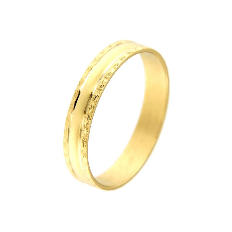 ANELLO ORO GIALLO 750/1000 FEDINA LAVORATA - MIS. 22 - 