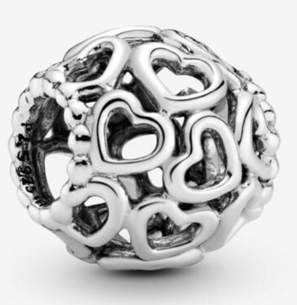 PANDORA - CHARM - ARGENTO 925/1000 - MOD. OPENWORK CUORE - PANDORA
