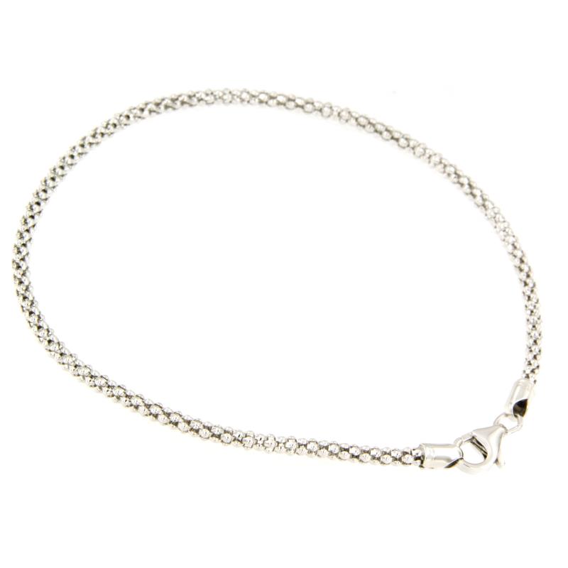 BRACCIALE ORO BIANCO 750/1000 MAGLIA TIPO FOPE - CM. 19.5 - 