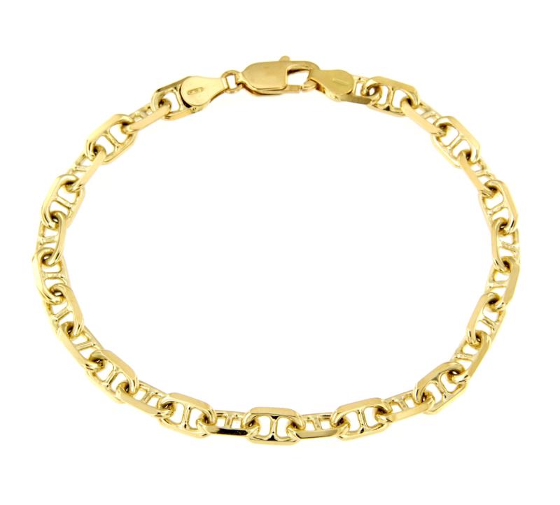 BRACCIALE ORO GIALLO 750/1000 MAGLIA FORZATINA CON TRAVERSINO - CM.21 - 