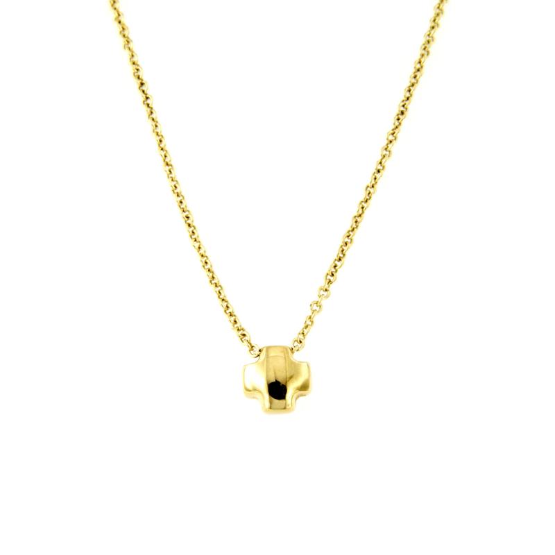 CATENA CON PENDENTE ORO GIALLO 750/1000 CROCE PASSANTE - CM 42 - 