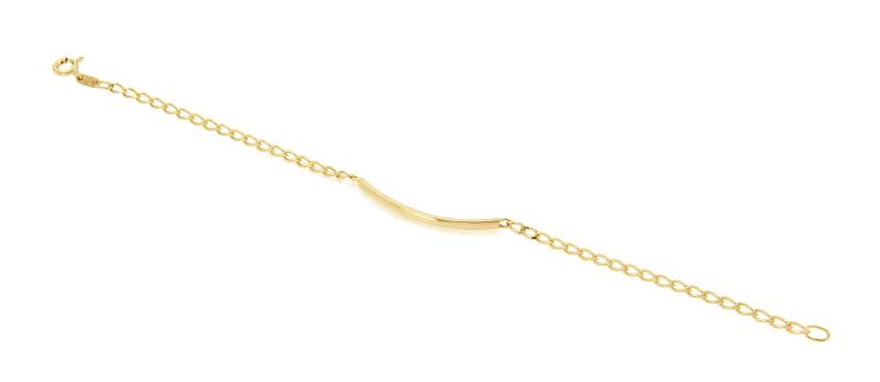 BRACCIALE ORO GIALLO 750/1000 MAGLIA GRUMETTA CON TARGHETTA - CM. 19 - 