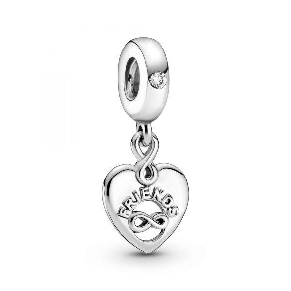 PANDORA - CHARMS  - ARGENTO 925/1000 - MOD. CUORE PENDENTE AMICHE PER SEMPRE - PANDORA