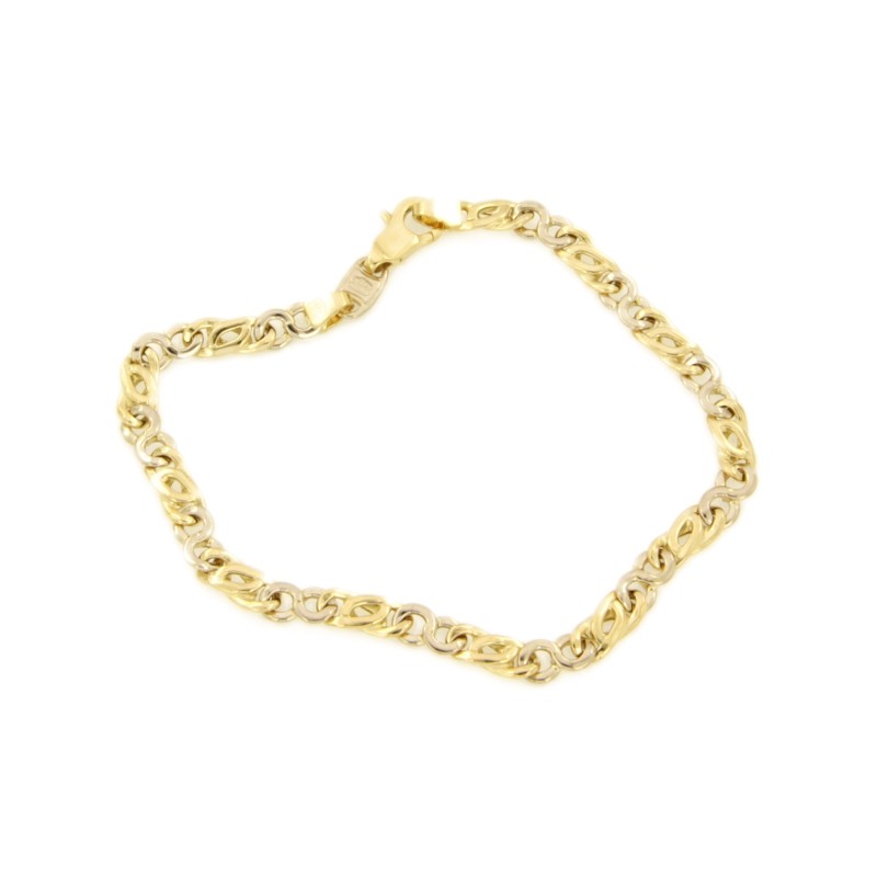 BRACCIALE DUE ORI 750/1000 MAGLIA 1+1 -CM. 20.5 - 