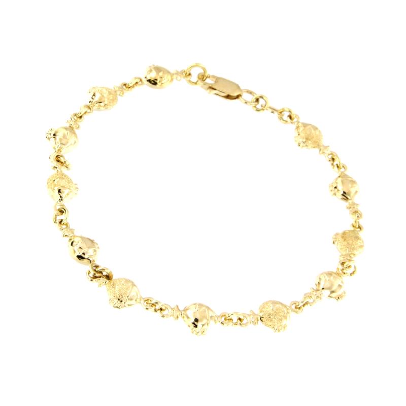 BRACCIALE ORO GIALLO 750/1000 CON PESCIOLINI SEMI-DIAMANTATI - CM. 19 - 