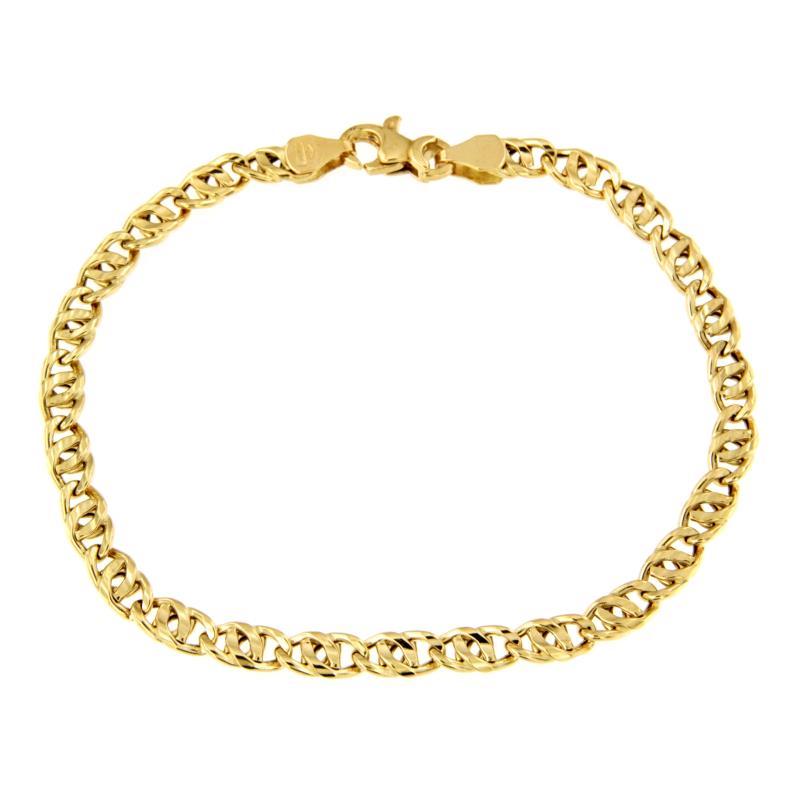 BRACCIALE ORO GIALLO 750/1000  MAGLIA GRUMETTE DOPPIA - CM 19.5 - 