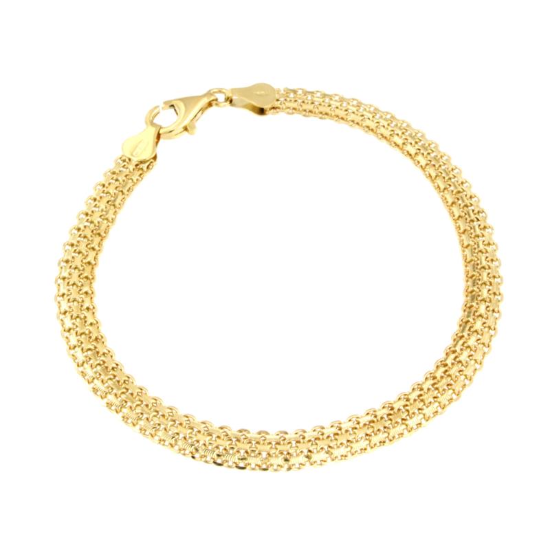 BRACCIALE ORO GIALLO 750/1000 MAGLIA LAVORATA - CM. 21 - 