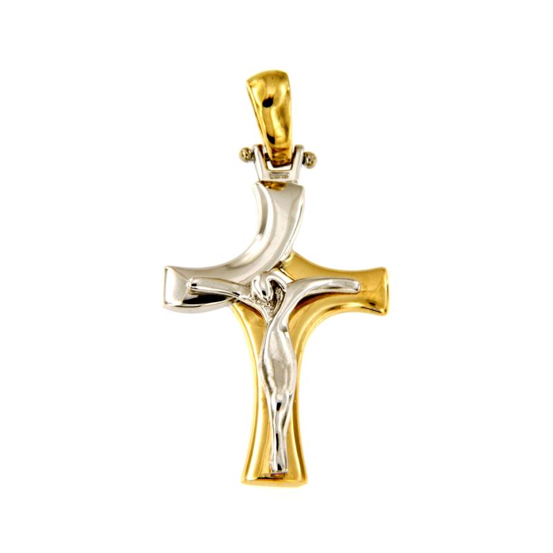 CIONDOLO DUE ORI 750/1000 CROCIFISSO - 