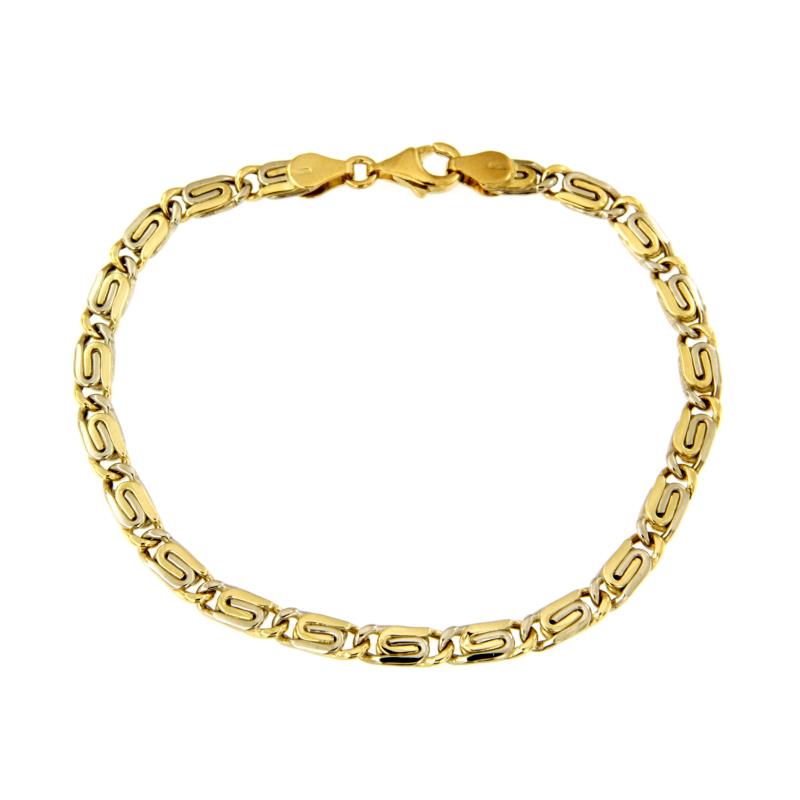 BRACCIALE DUE ORI 750/1000 MAGLIA TIPO GRUMETTA DOPPIA - CM 20.5 - 