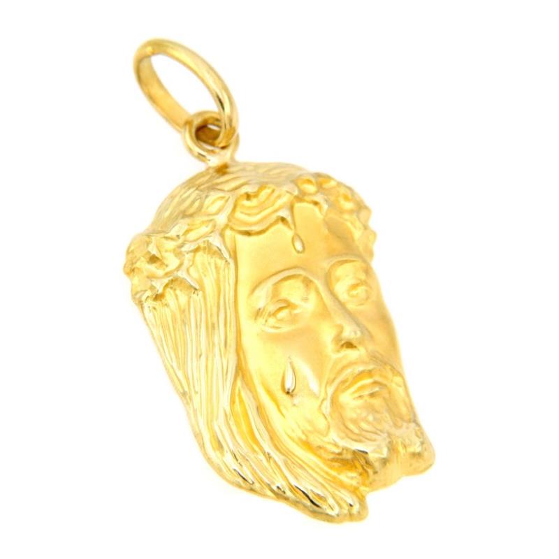 MEDAGLIETTA RELIGIOSA ORO GIALLO 750/1000 VOLTO DI CRISTO  - 