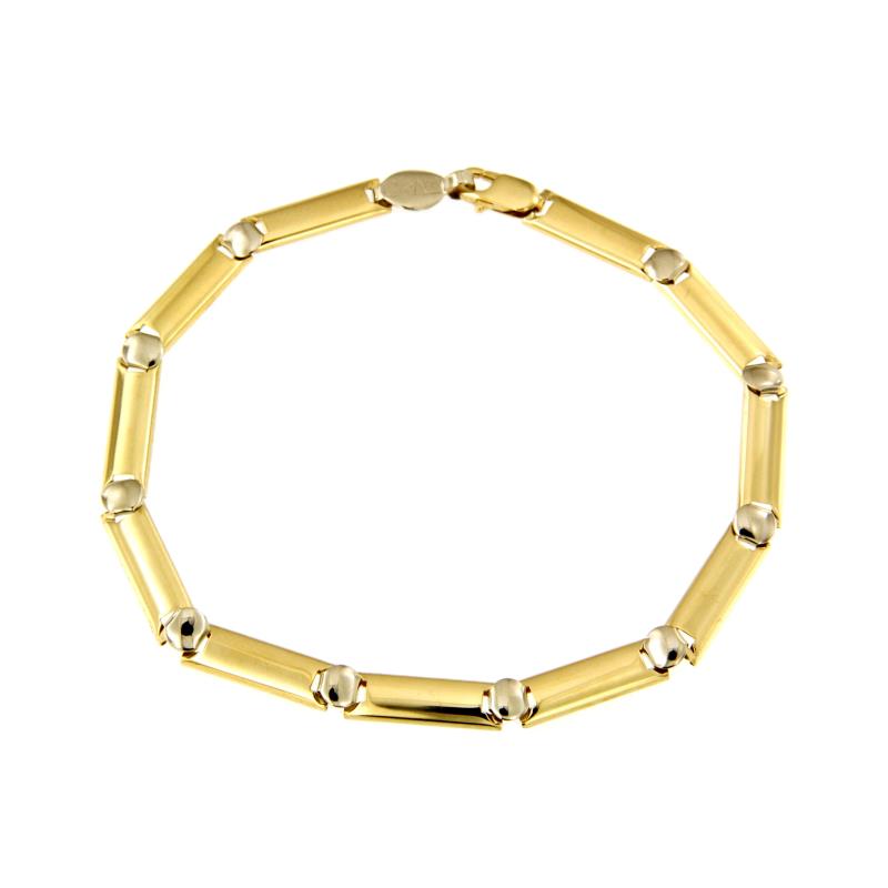 BRACCIALE DUE ORI 750/1000 MAGLIA 1+1 A SEGMENTI - CM 20 - 