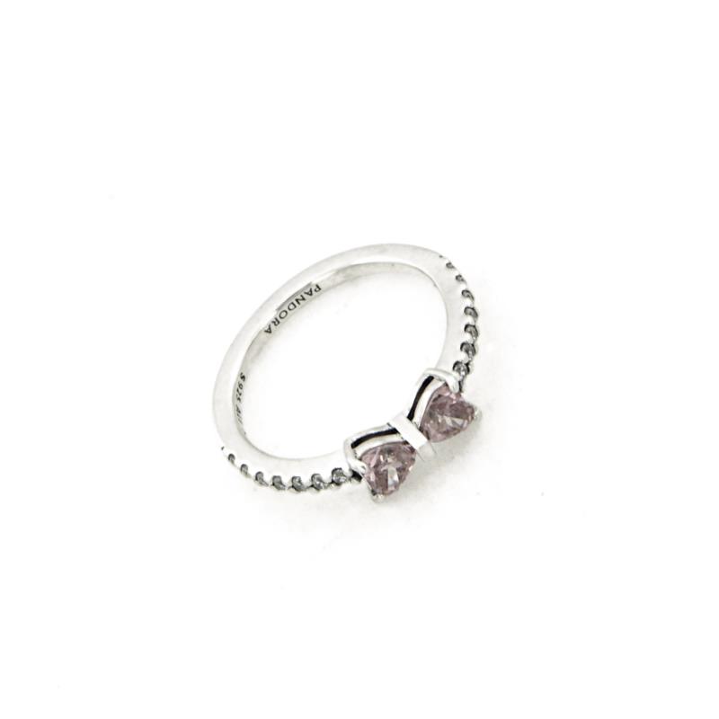 PANDORA - ANELLO - ARGENTO 925/1000 - MOD. FIOCCO LUMINOSO ROSA - MIS. 10.5 (NO MESSA A MISURA) - PANDORA