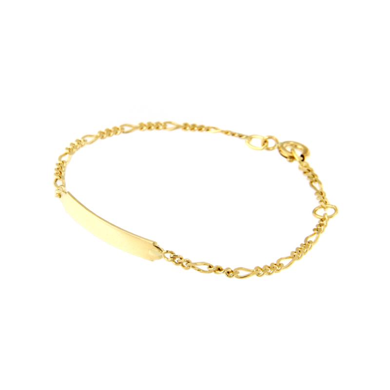 BRACCIALE ORO GIALLO 750/1000 CON TARGHETTA - CM. 14,5 - 