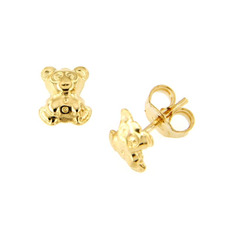 COPPIA ORECCHINI ORO GIALLO 750/1000 ORSETTI - 