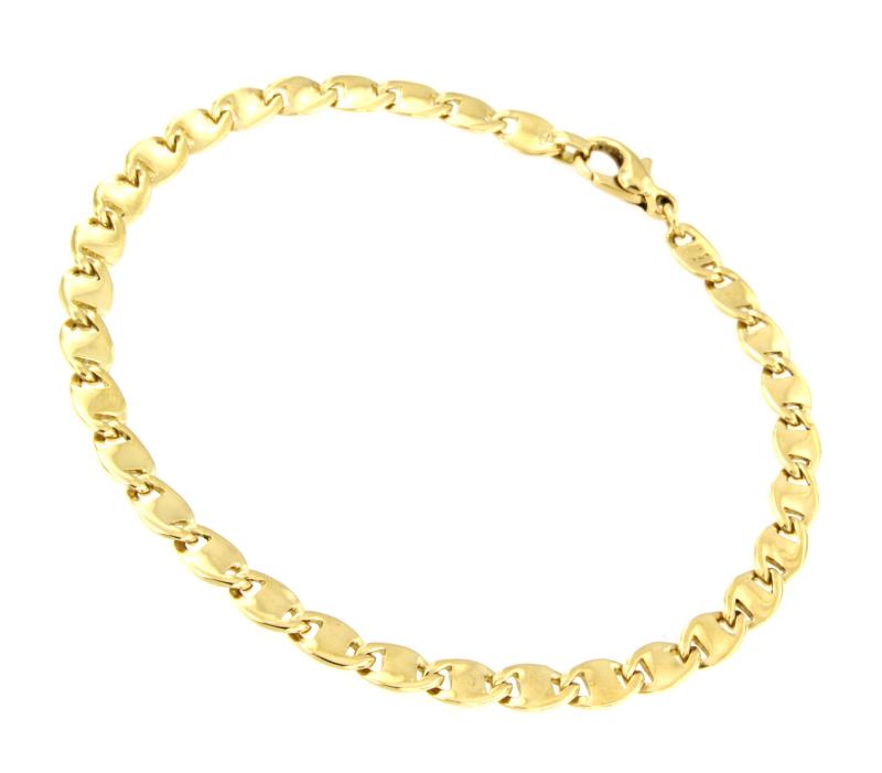 BRACCIALE ORO GIALLO 750/1000 MAGLIA TIPO GRUMETTA DOPPIA - CM. 23 - 