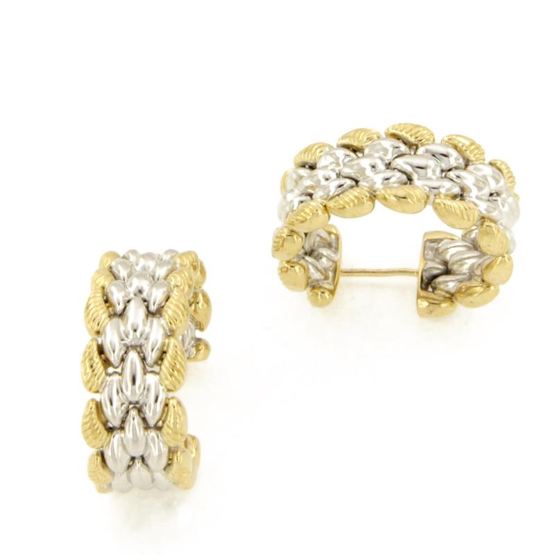 CHIMENTO - COPPIA ORECCHINI - DUE ORI 750/1000 - TIPO CERCHI - CHIMENTO