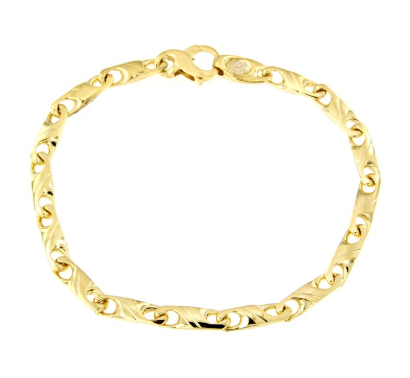 BRACCIALE ORO GIALLO 750/1000 MAGLIA TIPO GRUMETTA DOPPIA - CM 21.5 - 