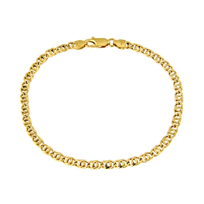 BRACCIALE ORO GIALLO 750/1000 MAGLIA GRUMETTA DOPPIA - CM 20,5 - 