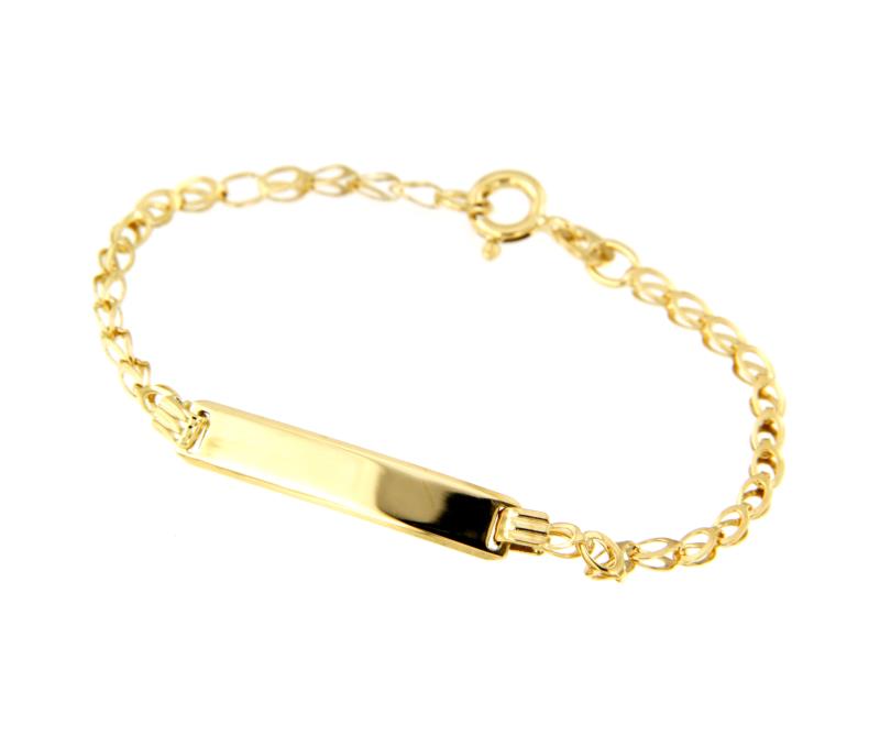 BRACCIALE ORO GIALLO 750/1000 CON TARGHETTA - CM. 14 - 