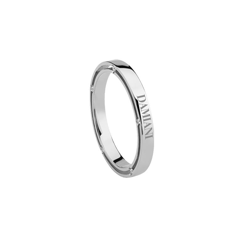 DAMIANI - ANELLO ORO BIANCO 750\1000 MODELLO D. SIDE CON DIAMANTINI MIS. 21 - DAMIANI