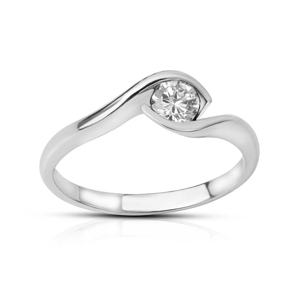 CLAIRE - SOLITARIO ORO BIANCO CON DIAMANTE 0.28 CT - LAURENZA GIOIELLI