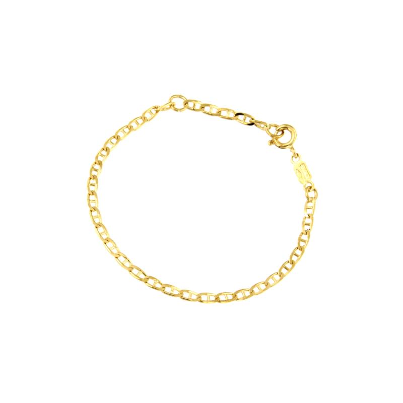 BRACCIALE ORO GIALLO 750/1000 MAGLIA GRUMETTA CON TRAVERSINO - CM. 16 - 