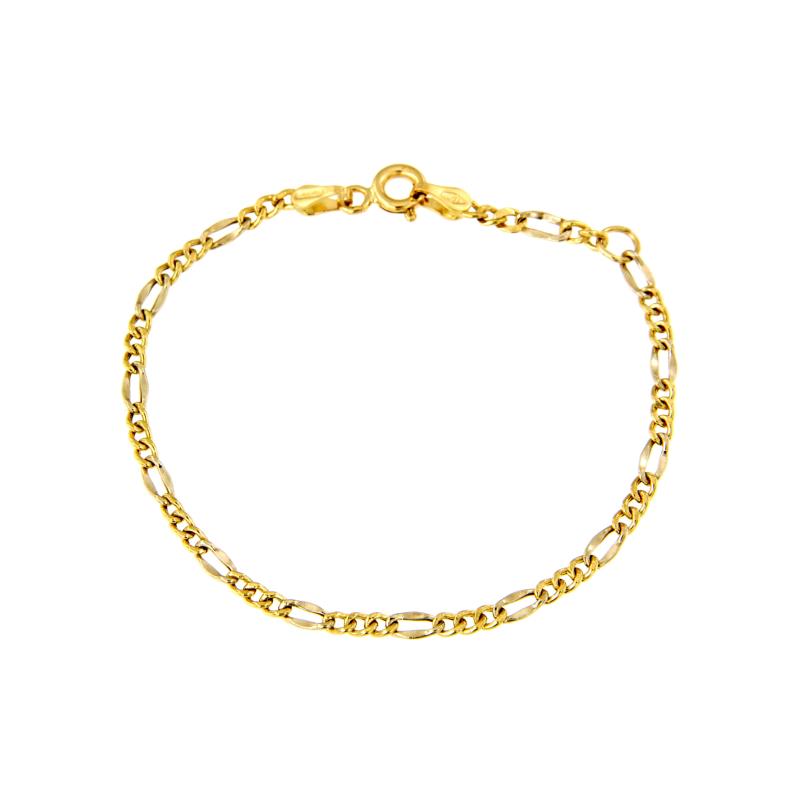BRACCIALE DUE ORI 750/1000 MAGLIA 3+1- CM 14 - 