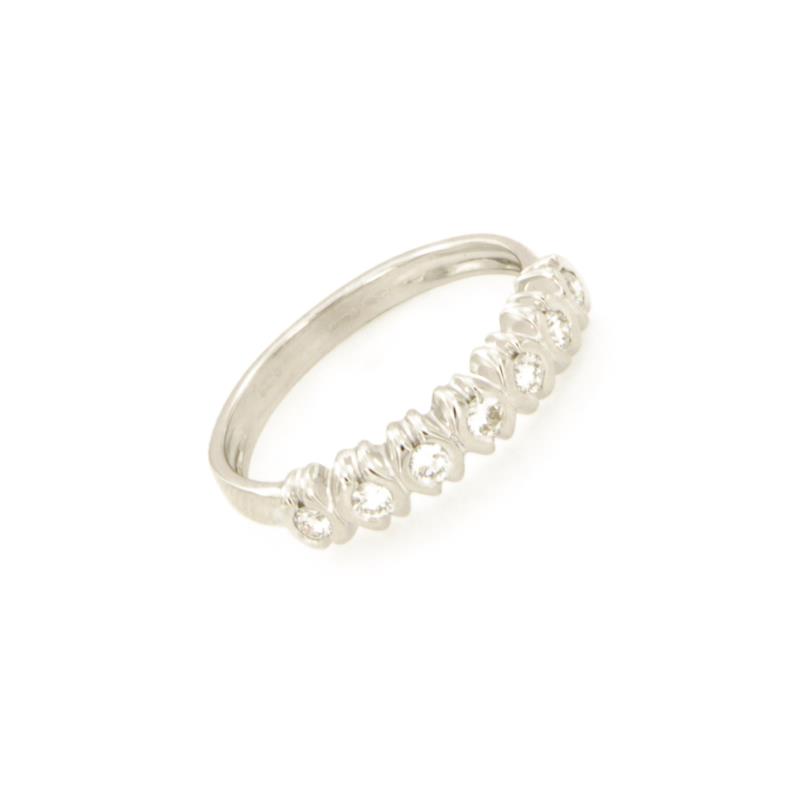 VERETTA ORO BIANCO 750/1000 CON DIAMANTI TAGLIO BRILLANTE CT 0.28 TOTALI G - VS2 - MIS. 15.5 - 
