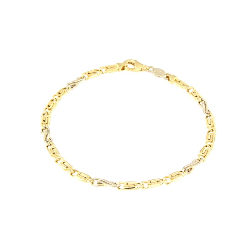 BRACCIALE DUE ORI 750/1000 MAGLIA 3+1 - CM. 19 - 