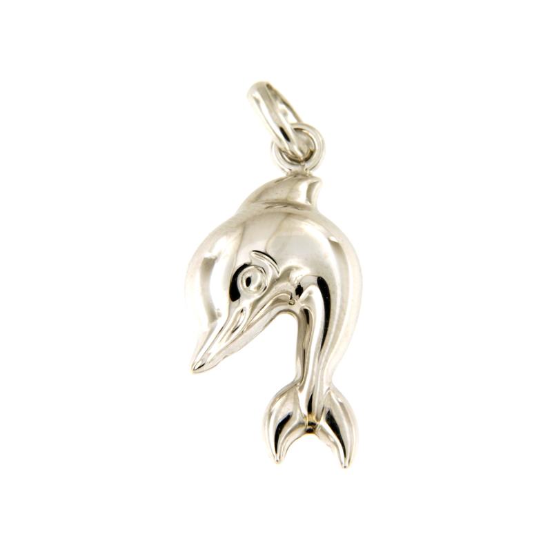 CIONDOLO ORO BIANCO 750/1000 DELFINO - 