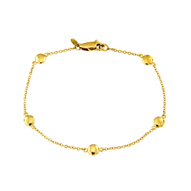 BRACCIALE ORO GIALLO 750/1000 MAGLIA ROLO' CON INSERTI TONDI - CM 15 - 