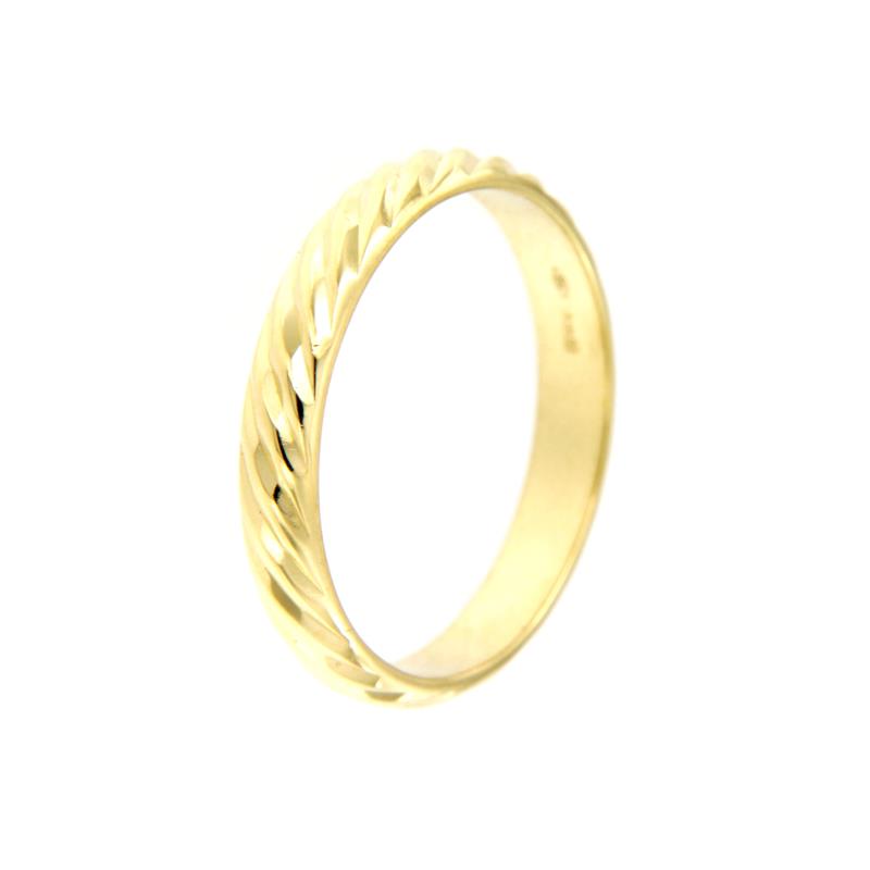 ANELLO ORO GIALLO 750/1000 FEDINA LAVORATA - MIS. 18.5 - 