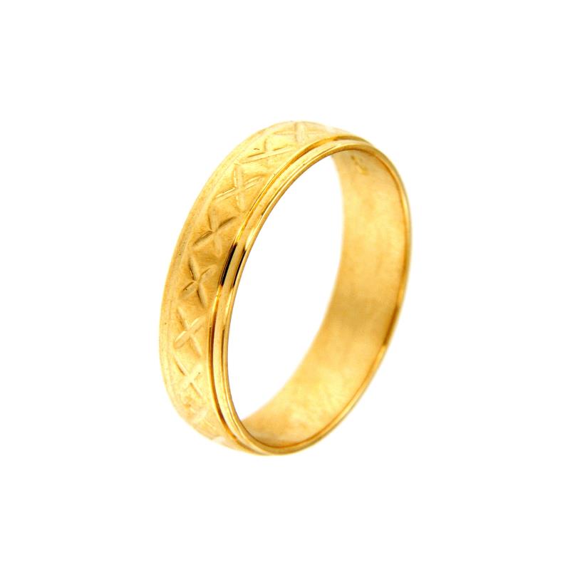 ANELLO ORO GIALLO 750/1000 FEDINA LAVORATA - MIS.15 - 