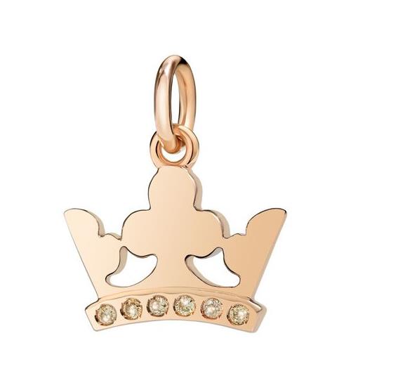 DODO - CIONDOLO - ORO ROSA 375/1000 - MOD. CORONA CON DIAMANTI T. BRILLANTE BROWN CT 0.06 TOTALI - POMELLATO