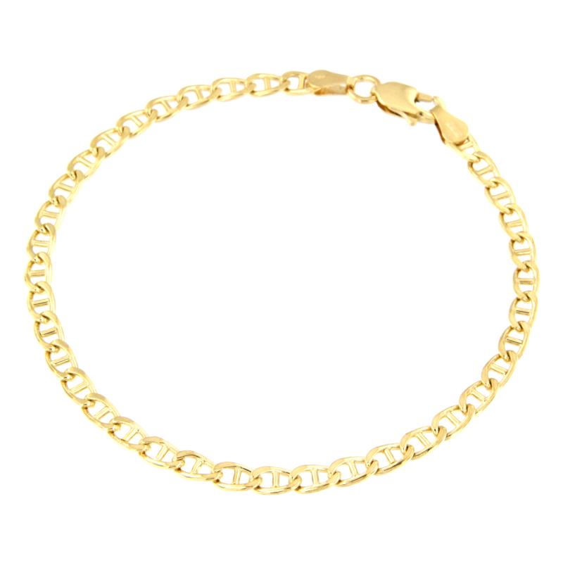 BRACCIALE ORO GIALLO 750/1000 MAGLIA TRAVERSINO GRUMETTA - CM. 19 - 