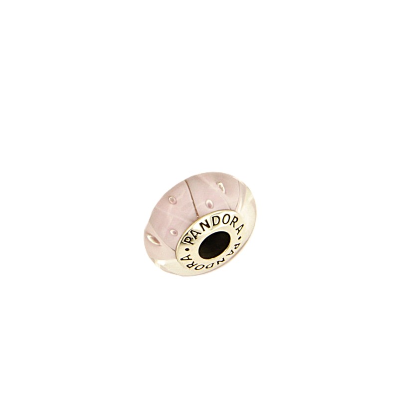 PANDORA - CHARM - ARGENTO 925/1000 - MOD. VETRO DI MURANO ROSA - PANDORA