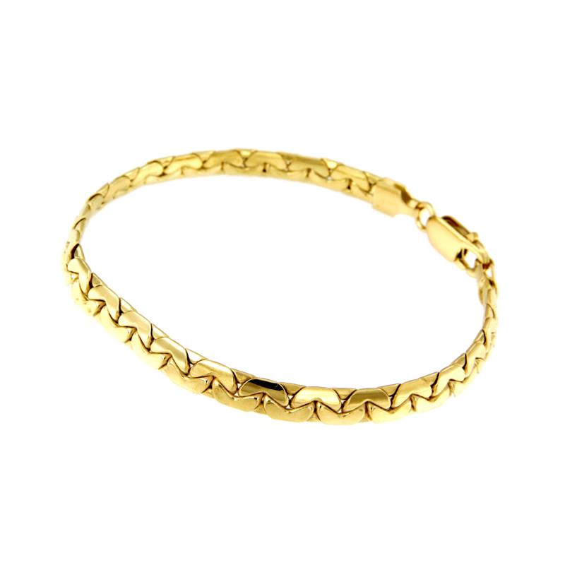 BRACCIALE ORO GIALLO 750/1000 MAGLIA GRUMETTA PIATTA - CM 19.5 - 