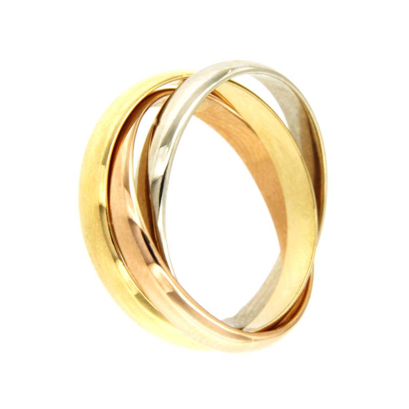 ANELLO TRE ORI 750/1000 TIPO FEDE CARTIER - MIS. 11 - 