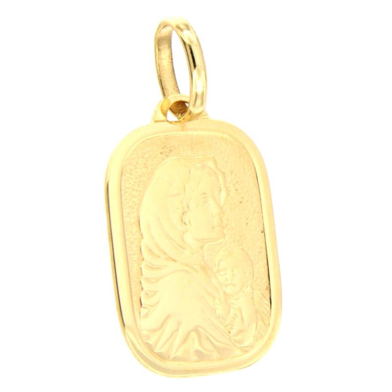 MEDAGLIETTA RELIGIOSA ORO GIALLO 750/1000 VOLTO MADONNA - 