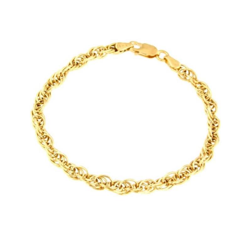 BRACCIALE ORO GIALLO 750/1000 MAGLIA TRECCIA - CM. 18.5 - 