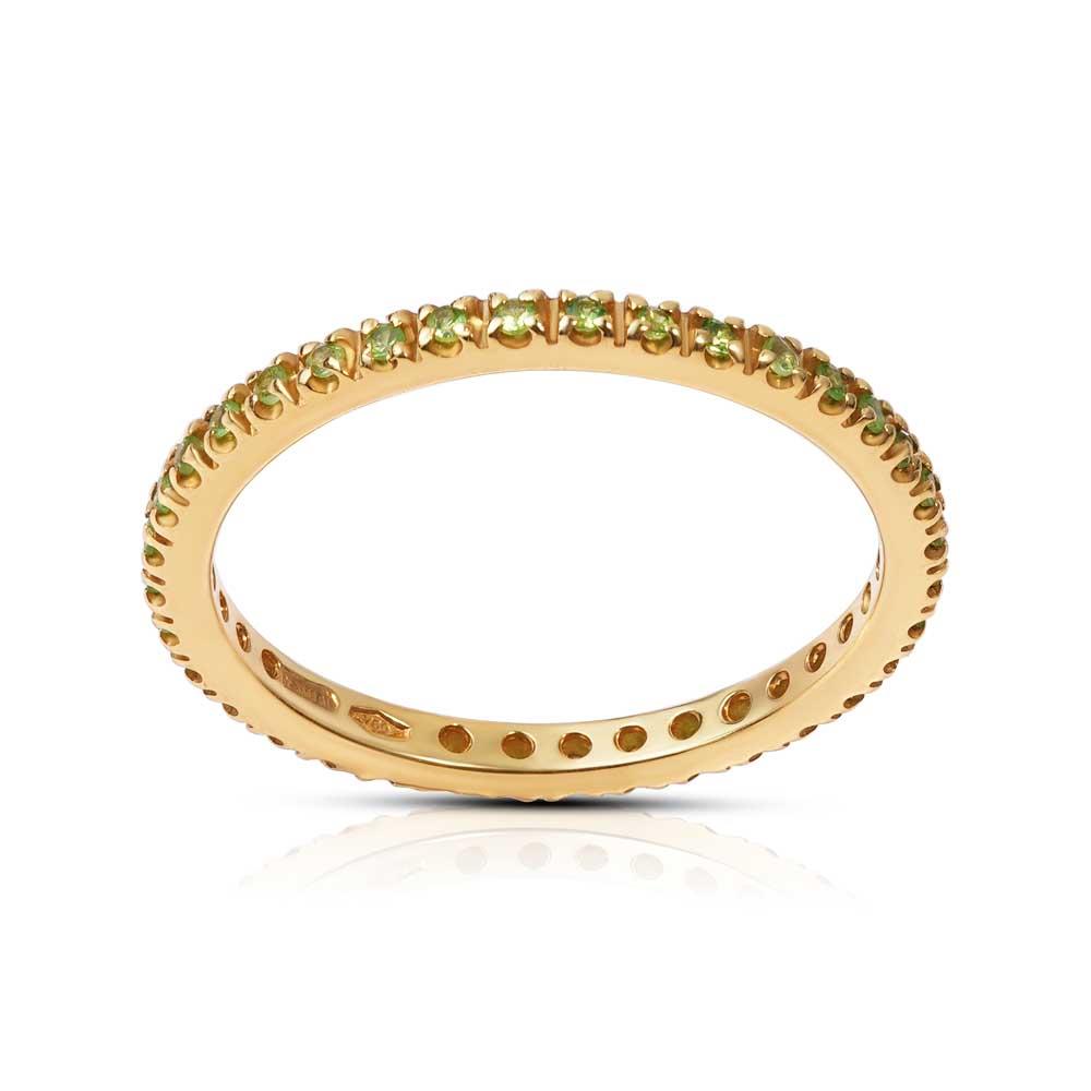 IRIDE - ETERNELLE ORO GIALLO 750/1000 CON TSAVORITI VERDI MIS. 13 - LAURENZA GIOIELLI