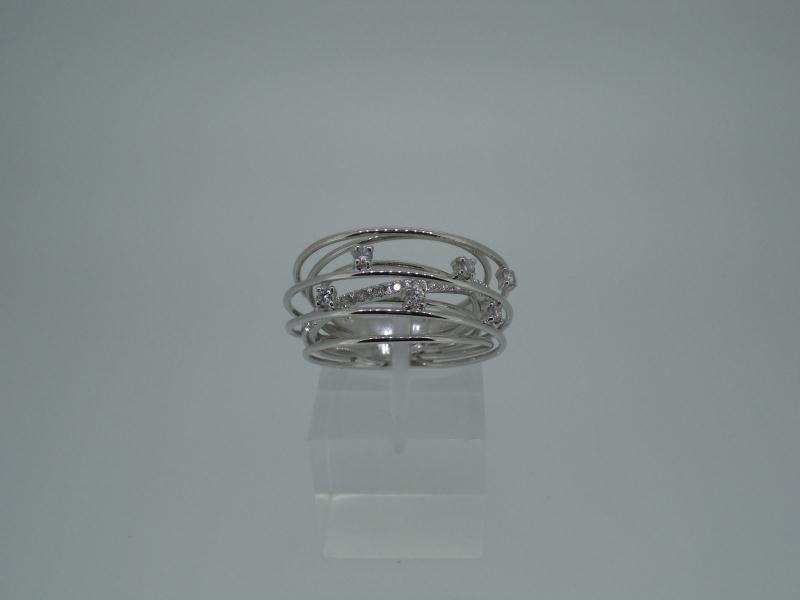 ANELLO ORO BIANCO 750/1000 CON  0.37 CT DI DIAM.MULTIFILI - DINI