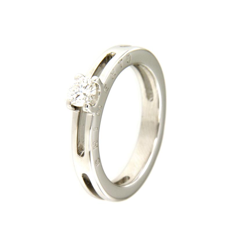 CHIMENTO - SOLITARIO - ORO BIANCO 750/1000 - CON DIAMANTE TAGLIO BRILLANTE CT 0.25 G - VS - MIS. 10 - CHIMENTO